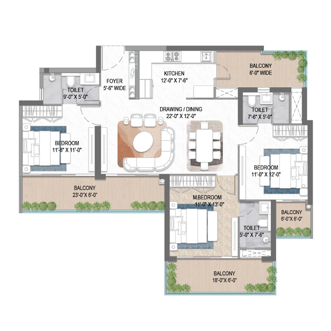 3 BHK Standard Layout